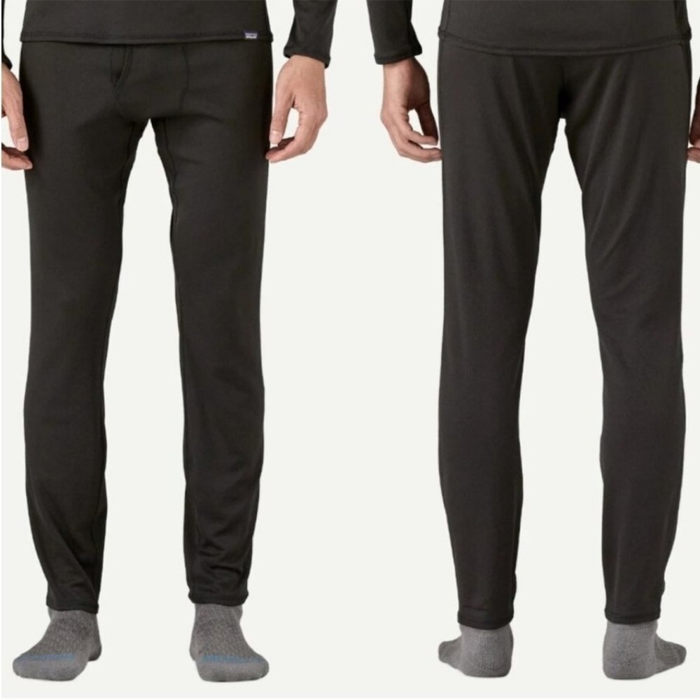 Patagonia Capilene Base Layer Midweight Pants Mens Large Black Thermal Stretch L